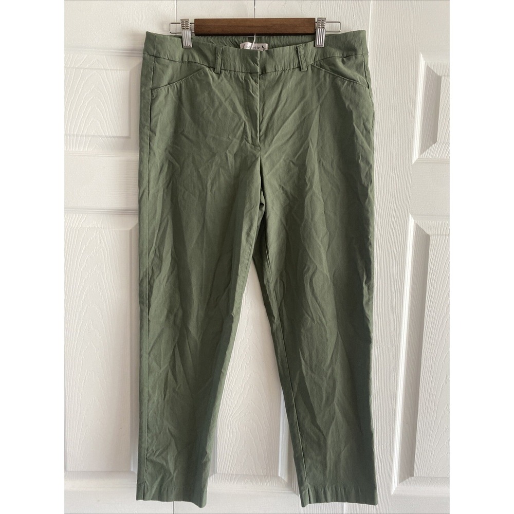 Nanette Lepore Slim Ankle Pants Womens 12 Olive Green Stretch  Size 12 Trouser‎